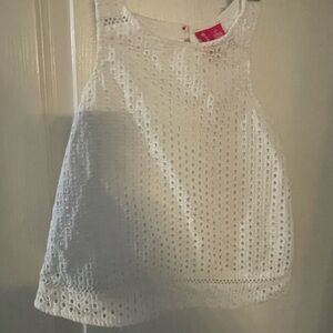 Lilly Pulitzer White Eyelet Tank Top